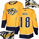 Predators #18 Neal Gold With Special Glittery Logo Adidas Jersey,baseball caps,new era cap wholesale,wholesale hats